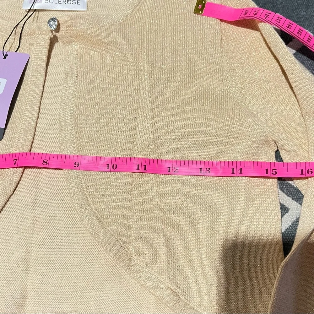 BOLEROSE Cream gold spelling Bolero Sweater girls 11-12